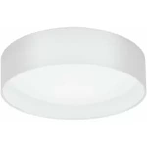 Image of Flush Ceiling Light Colour White Shade White Fabric Bulb LED 11W Included
