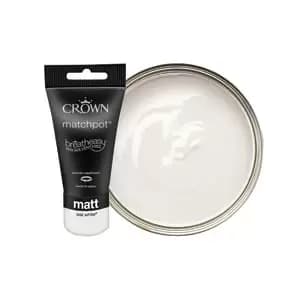 Image of Crown Matt Emulsion Paint - Sail White Tester Pot - 40ml