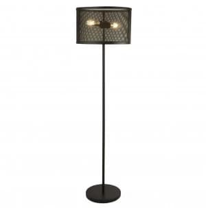Image of Searchlight 2832-2BK Fishnet 2 Light Floor Light In Matt Black