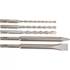 Image of Milwaukee 5 Piece SDS Plus Masonry Drill Bit and Chisel Set