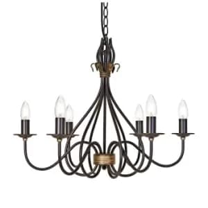Image of 6 Bulb Chandelier Hanging Pendant LIght Rust/Gold LED E14 60W Bulb