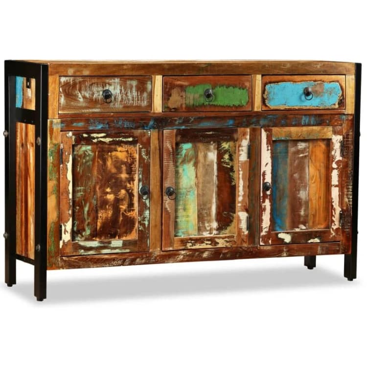 Image of vidaXL Solid Wood Sideboard Reclaimed 120x35x76cm Storage Cupboard Lowboard