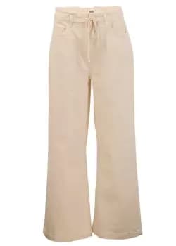 Image of Paige Womens Carly Waistband Tie Jeans In Warm Ecru