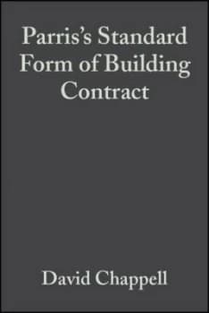 Image of Parriss Standard Form of Building Contract by David Chappell Hardback