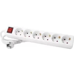 Image of Kopp 120913004 Power strip (+ switch) 6x Arctic white PG connector