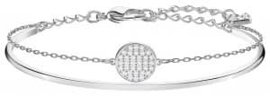 Image of Swarovski Ginger Rhodium Plated Bangle White Stones Jewellery