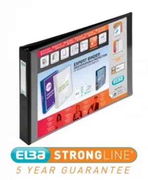 Image of Elba Vision Ring Binder PVC 4 D-Ring A3 30mm Rings Landscape Black (Pa