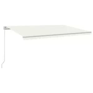 Image of Vidaxl Manual Retractable Awning With LED 500X350 Cm Cream