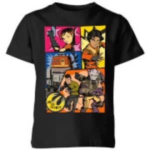 Image of Star Wars Rebels Comic Strip Kids T-Shirt - Black - 7-8 Years