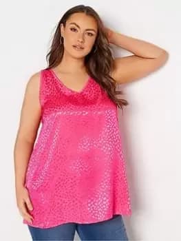 Image of Yours Satin Jacquard Vest Hot Pink, Size 16, Women