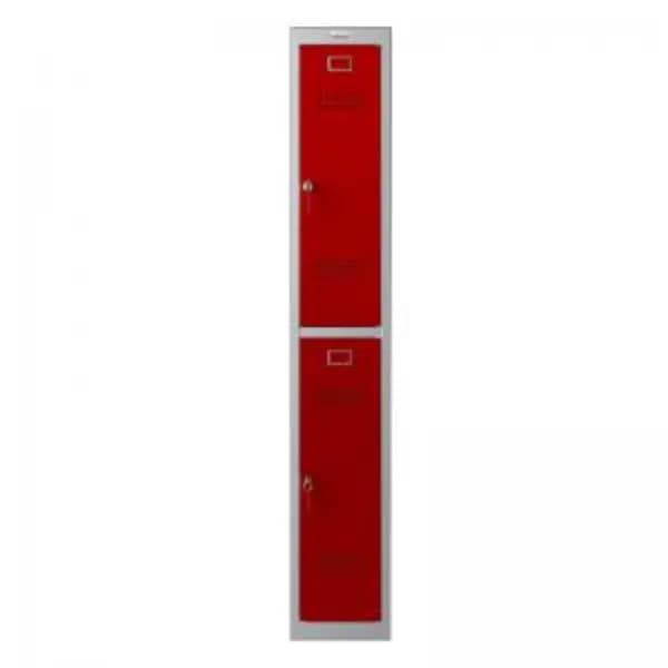 Image of Phoenix PL Series 1 Column 2 Door Personal Locker Grey Body Red Doors EXR61916PH