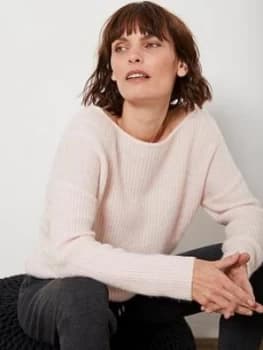 Image of Mint Velvet Mint Velvet Twist Knot Back Jumper, Blush, Size XS, Women