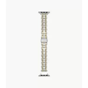 Image of Kate Spade New York Womens Pav Glitz Two-Hand Two-Tone Stainless Steel 38Mm/40Mm/41Mm Band For Apple Watch - Gold / Silver
