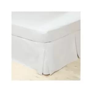 Image of Easycare Polycotton Percale 200 Thread Count Box Pleat Platform Valance, White, King - Belledorm
