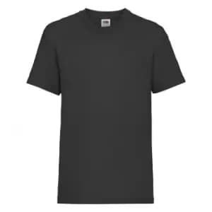 Image of Fruit Of The Loom Childrens/Kids Unisex Valueweight Short Sleeve T-Shirt (Pack of 2) (9-11) (Black)