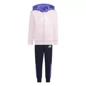 Image of adidas Badge of Sport Logo Fleece Set Kids - Clear Pink / Purple