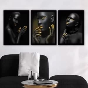Image of 3SC78 Multicolor Decorative Framed Painting (3 Pieces)