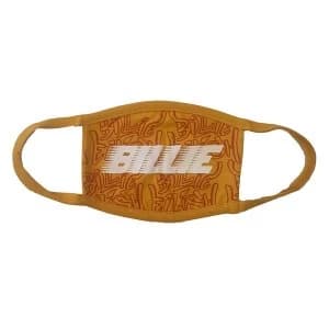 Image of Billie Eilish - Racer Logo & Graffiti Yellow Face Mask - Yellow