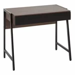 Image of Interiors by PH Study Desk with Double Drawer, black