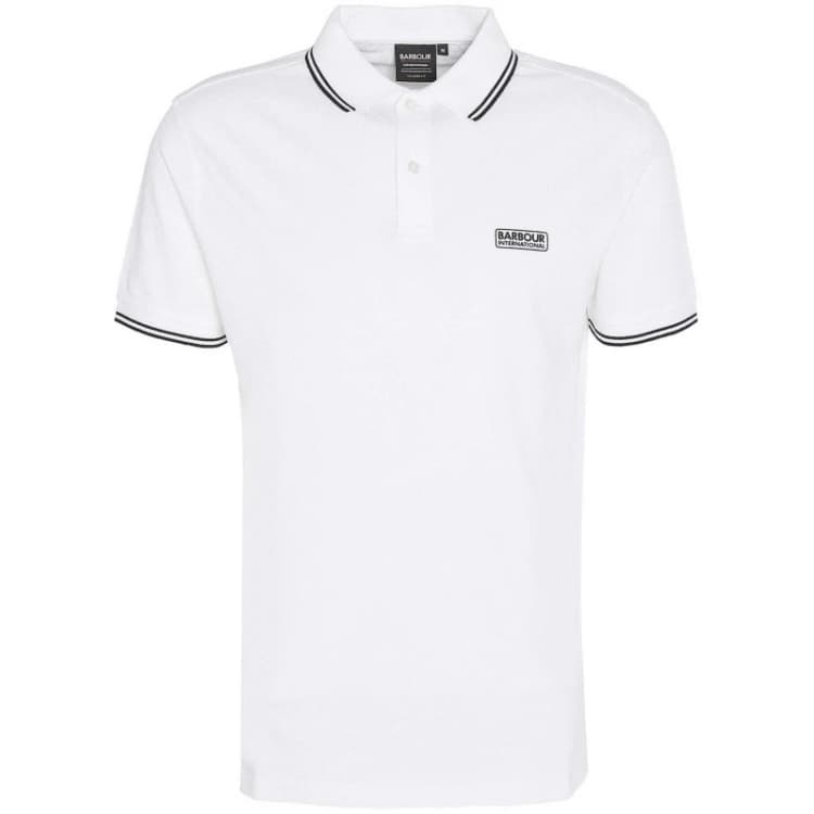 Image of Barbour International Evan Tipped Short-Sleeved Polo Shirt - White White S