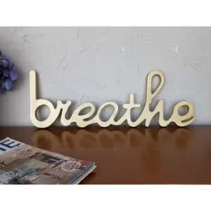 Image of Gold Breathe Gold Decorative Wooden Wall Accessory