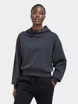 Image of adidas Studio Lounge Cropped Hoodie, Blue Size XS Women