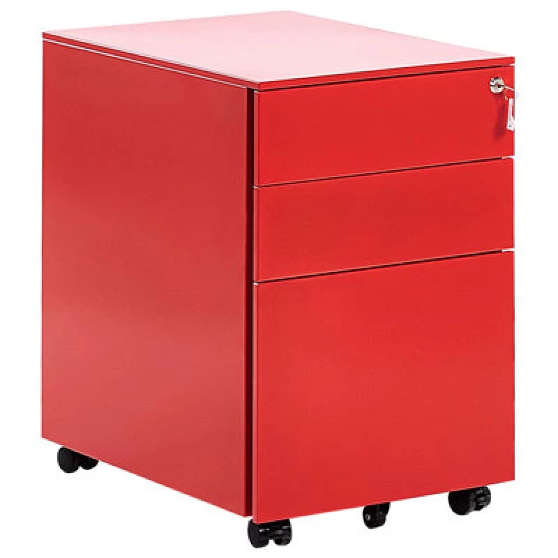 Image of Beliani Storage Unit Cami Metal Red