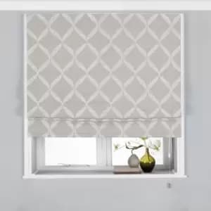 Image of Paoletti Olivia Embroidered Blackout Roman Blind Polyester Grey (122X137Cm)