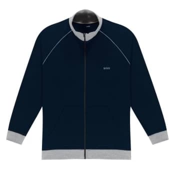 Image of Boss Mix And Match Zip Sweater - Blue