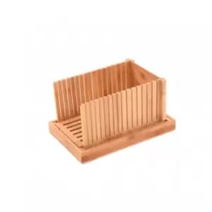 Image of Bamboo Wooden Bread Slicer Cutting Board with Crumb Catcher