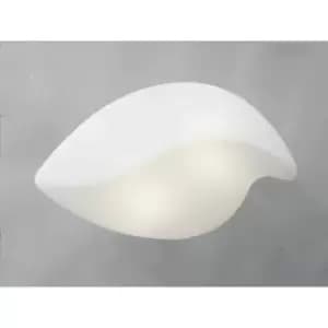 Image of Ceiling/wall light Natura 2 bulbs E27 Small Indoor, polished chrome/opal white