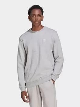 Image of adidas Originals Essentials+ Sustainable Crew Sweat Top - Grey, Multi, Size XS, Men