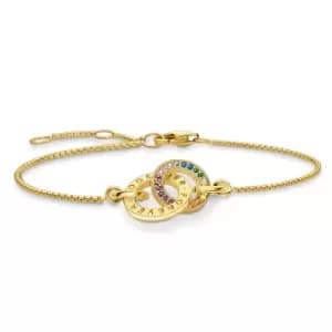 Image of THOMAS SABO Gold Plated Rainbow Together Forever Bracelet