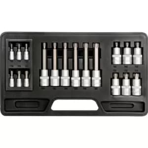 Image of Yato - professional socket bits set, torx 18 pcs, 1/2' & 1/4' (YT-7751)