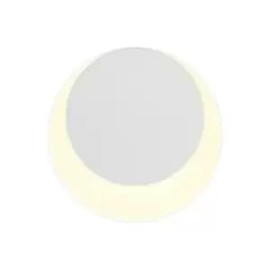 Image of Magnetic Base Wall Lamp, 12W LED 3000K 498lm, 15, 19cm Round Top Offset, Sand White, Acrylic Frosted Diffuser - Luminosa Lighting