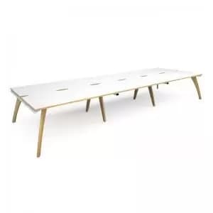 Image of Fuze triple back to back desks 4800mm x 1600mm - white frame and white