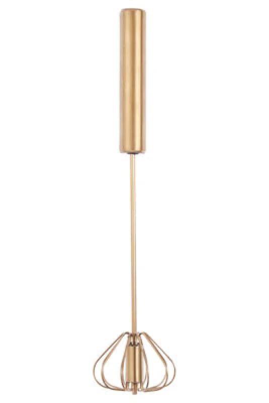 Image of Premier Housewares Zamin Press And Spin Small 26cm Whisk Gold