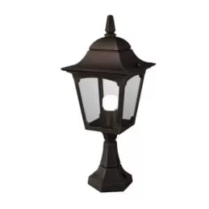 Image of Chapel 1 Light Outdoor Pedestal Lantern Black IP44, E27