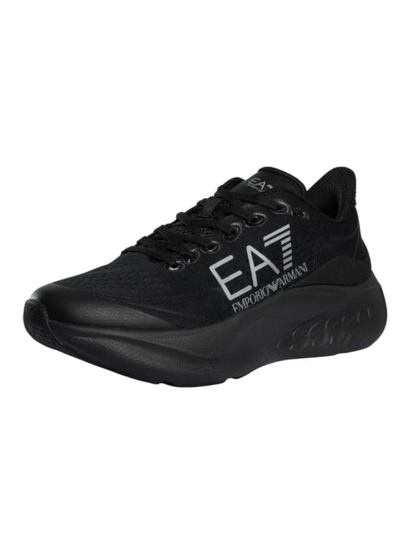 Image of EA7 Big Logo Trainers Black/Silver 8 UK