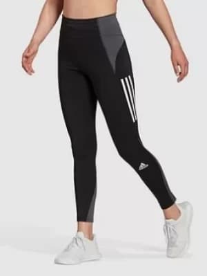Image of Adidas Own The Run Block Leggings, Black, Size L, Women