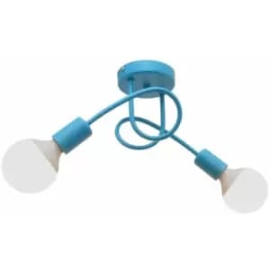Image of Helam Oxford Multi Arm Semi Flush Ceiling Light Turquoise 38cm