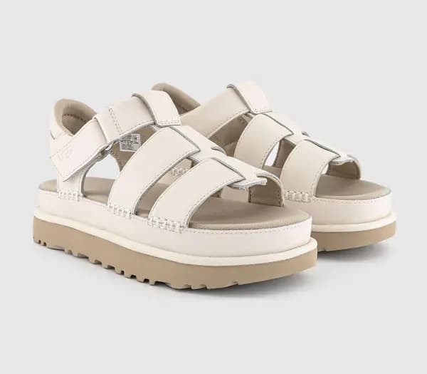 Image of UGG Womens Goldenstar Strap Sandals Jasmine White, 4