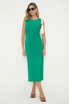 Image of Fitted Pencil Midi Dress With Split