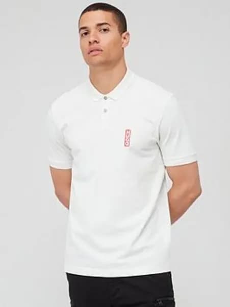 Image of HUGO Darakorum Regular Fit Polo Shirt - White , Off White, Size L, Men