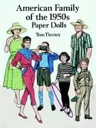 Image of american family of the 1950s paper dolls