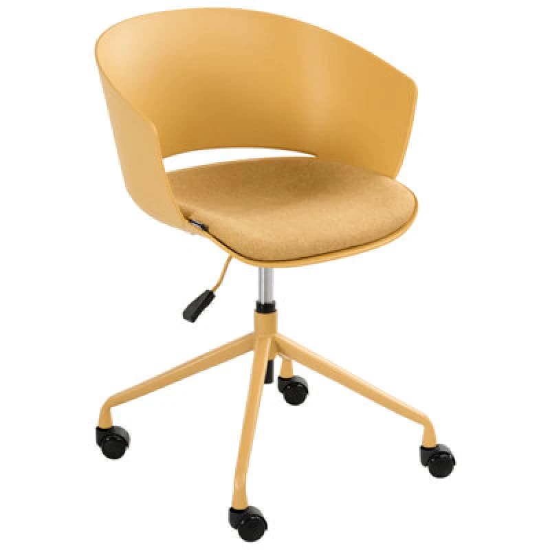 Image of Beliani Office Chair Gleeful Fabric Yellow