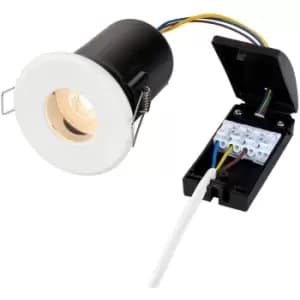 Image of Matt White Recessed Bathroom Downlight - 50W GU10 Reflector - IP65 Ceiling Light