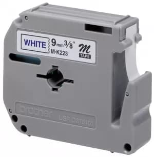 Image of Brother Mk223bz Blue On White 8m X 9mm Plastic Tape