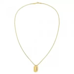 Image of Tommy Hilfiger Stainless Steel Gold Plated Double Dog Tag Necklace...