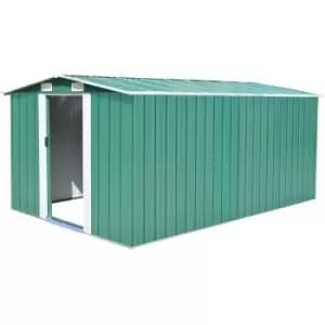 Image of Vidaxl - Garden Shed Metal 257x392x181cm Green - Green